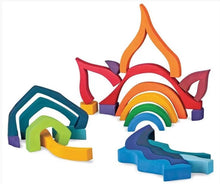 Load image into Gallery viewer, **Pre-order (Ships in 2-3 Weeks)**Large STAINED Four Elements Wooden Stacking Puzzles Building Blocks