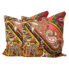 Load image into Gallery viewer, Tache Intricate Floral Paisley Chevron Hanging Gardens Cushion Cover 2-Pieces (HS3148)