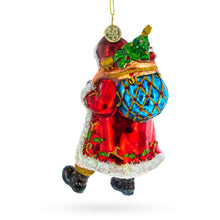 Load image into Gallery viewer, Jolly St. Nick in Red Coat Glass Christmas Ornament