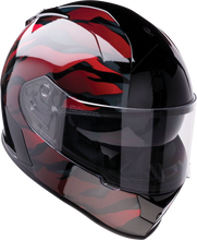 Load image into Gallery viewer, Z1R, Z1R Warrant Helmet Panthera Black/Red Medium by Z1R – Durable Polycarbonate Shell with Drop-Down Sun Visor