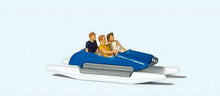 Load image into Gallery viewer, Preiser 10682 HO Scale Pedal Boat w/Family -- Set #1 (blue, white)