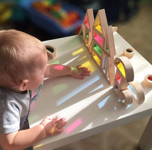Load image into Gallery viewer, **Pre-order (Ships in 2-3 Weeks)**24 Pcs Rainbow Acrylic Sensory Wooden Building Blocks