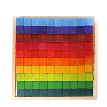 Load image into Gallery viewer, **Pre-order (Ships in 2-3 Weeks)**100 Pcs STAINED Large Stepped Counting Wooden Stacking Blocks