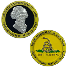 Load image into Gallery viewer, DL11-09 George Washington Skull 2A Don't Tread on Me Flag 2nd Amendment Challenge Coin