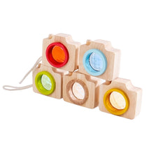 Load image into Gallery viewer, **Pre-order (Ships in 1-2 Weeks)**5 Pcs Mini Gemmed Wooden Camera Kaleidoscope