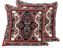 Load image into Gallery viewer, DaDalogy Elegant Majestic Kilim Red Rug Ornate Tapestry Throw Pillow Covers 16" x 16" (18195)