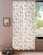 Load image into Gallery viewer, DaDa Bedding Set of 2-Pieces Hint of Mint Dainty Floral Pink Roses Cottage Sheer Window Panel Curtains (JHW3036)