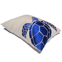 Load image into Gallery viewer, Blue Turtle Throw Pillow