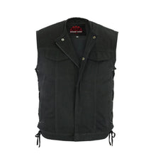 Load image into Gallery viewer, Men's Upgraded All-Black Denim Motorcycle Vest – Smart Access Pockets