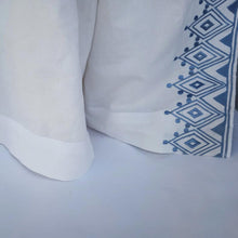 Load image into Gallery viewer, Blue Moroccan Embroidery Curtain Panels