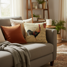 Load image into Gallery viewer, Tache Rooster Postcard European Farmhouse Cottage Vintage Tapestry Woven Throw Pillow Cover (15051)