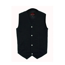 Load image into Gallery viewer, Men's Traditional Motorcycle Denim Vest with Plain Sides