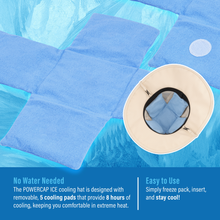 Load image into Gallery viewer, POWERCAP ICE Cooling Sun Hat – Instant Cooling Relief with Reusable Ice Packs, UPF 50 UV Sun Protection, Lightweight &amp; Breathable for Hot Weather