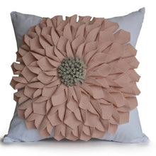 Load image into Gallery viewer, Customizable Blush Felt Flower Decorative Pillow Cover