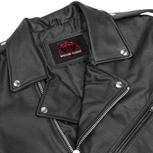 Load image into Gallery viewer, Classic Star Black Men's Leather Motorcycle Jacket – Adjustable Fit
