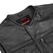 Load image into Gallery viewer, Men's Leather-Denim Combo Motorcycle  Vest - No Collar