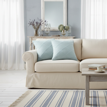 Load image into Gallery viewer, Tache Cotton Seafoam Blue Soothing Pastel Diamond Cushion Covers / Euro Sham (JHW-856)