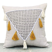 Load image into Gallery viewer, Boho Tassel Shaggy Linen Pillow Cover