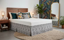 Load image into Gallery viewer, Tache Winter Moon Black Stripe Zebra Animal Print Gold Tailored Platform 14" Bed Skirt Dust Ruffle (BSK-4358L)