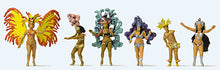 Load image into Gallery viewer, Preiser 24625 HO Scale Samba Dance Group -- 6 Dancers in Flashy Costumes