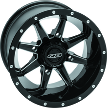 Load image into Gallery viewer, QuadBoss, QuadBoss Slicer 15x7 Powersports Wheel with 4/156 Bolt Pattern and Black Center Cap