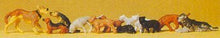 Load image into Gallery viewer, Preiser 14165 HO Scale Cats &amp; Dogs -- Assorted pkg(12)