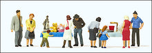 Load image into Gallery viewer, Preiser 10595 HO Scale Pedestrians -- Flea Market pkg(9)