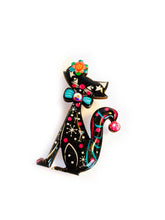 Load image into Gallery viewer, Retro Dapper Atomic Cat Brooch by Rosie Rose Parker