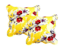 Load image into Gallery viewer, DaDa Bedding Set of 2 Sunshine Yellow Hummingbirds Floral Scalloped Throw Pillow Covers, 18" (JHW925)