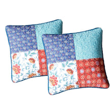 Load image into Gallery viewer, DaDa Bedding Set of 2-Pieces Bohemian Vibes Patchwork Floral Throw Pillow Covers, 18" x 18" (JHW878)