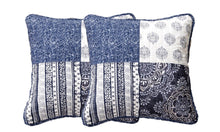Load image into Gallery viewer, DaDa Bedding Set of 2-Pieces Bohemian Denim Blue Elegance Throw Pillow Covers - 18” x 18" (JHW660)