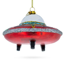 Load image into Gallery viewer, Mysterious UFO / Alien Saucer Glass Christmas Ornament