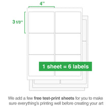 Load image into Gallery viewer, Rectangle Laser Labels - 3-1/3" x 4": 150/Pack, 25 Sheets