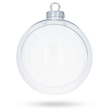Load image into Gallery viewer, Set of 3 Clear Plastic Christmas Ball Ornaments with Cutout Openings DIY Craft 3.6 Inches