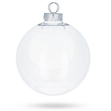 Load image into Gallery viewer, Set of 3 Clear Plastic Christmas Ball Ornaments with Cutout Openings DIY Craft 3.6 Inches