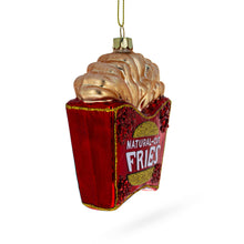 Load image into Gallery viewer, French Fries Glass Christmas Ornament 4.4 Inches