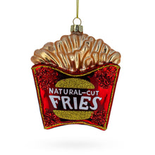 Load image into Gallery viewer, French Fries Glass Christmas Ornament 4.4 Inches
