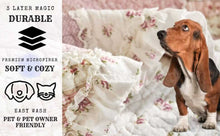 Load image into Gallery viewer, DaDalogy Cotton Patchwork Throw Blanket - Floral Cottage Quilted Reversible Blush Pink &amp; Cream Shabby Chic Botanical Ruffle Design - Vintage Garden Rose Pastel Accents (3031)- 50 x 60