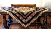 Load image into Gallery viewer, Tache Country Rustic Floral Black Midnight Awakening Tablecloth (3089BL)