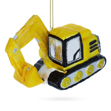 Load image into Gallery viewer, Tracks Excavator Glass Christmas Ornament
