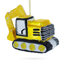 Load image into Gallery viewer, Tracks Excavator Glass Christmas Ornament