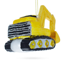 Load image into Gallery viewer, Tracks Excavator Glass Christmas Ornament