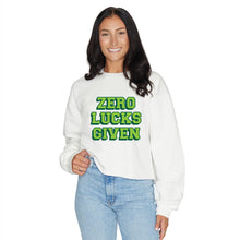 Load image into Gallery viewer, Zero Lucks Given White Cropped Crewneck