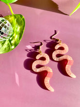 Load image into Gallery viewer, Wiggly Worms Acrylic Statement Earrings