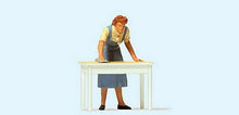 Load image into Gallery viewer, Preiser 28134 HO Scale Individual Figure -- Housewife Cleaning the Table