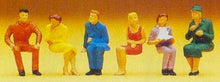 Load image into Gallery viewer, Preiser 14095 HO Scale Spectators -- Seated Persons pkg(6)