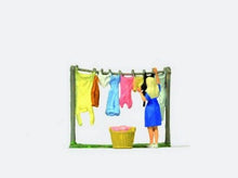 Load image into Gallery viewer, Preiser 28110 HO Scale Laundry Day -- Woman Hanging Clothes