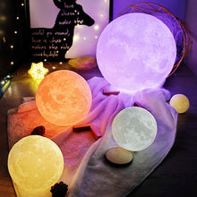 Load image into Gallery viewer, 3D Printing Moon Lamp - 16 Colors Emitting