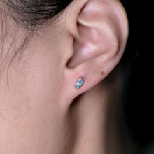 Load image into Gallery viewer, Dainty Marquise-Cut Australian Doublet Opal Stud Earrings 18K Yellow Gold