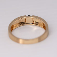 Load image into Gallery viewer, Minimalist Satin Finish Australian Black Opal Band 18K Yellow Gold